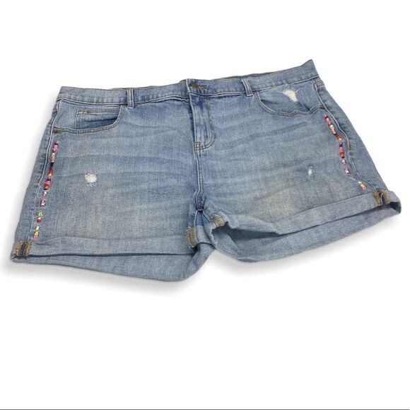 Old Navy Cuffed Boyfriend Denim Shorts size 16 - Picture 2 of 6